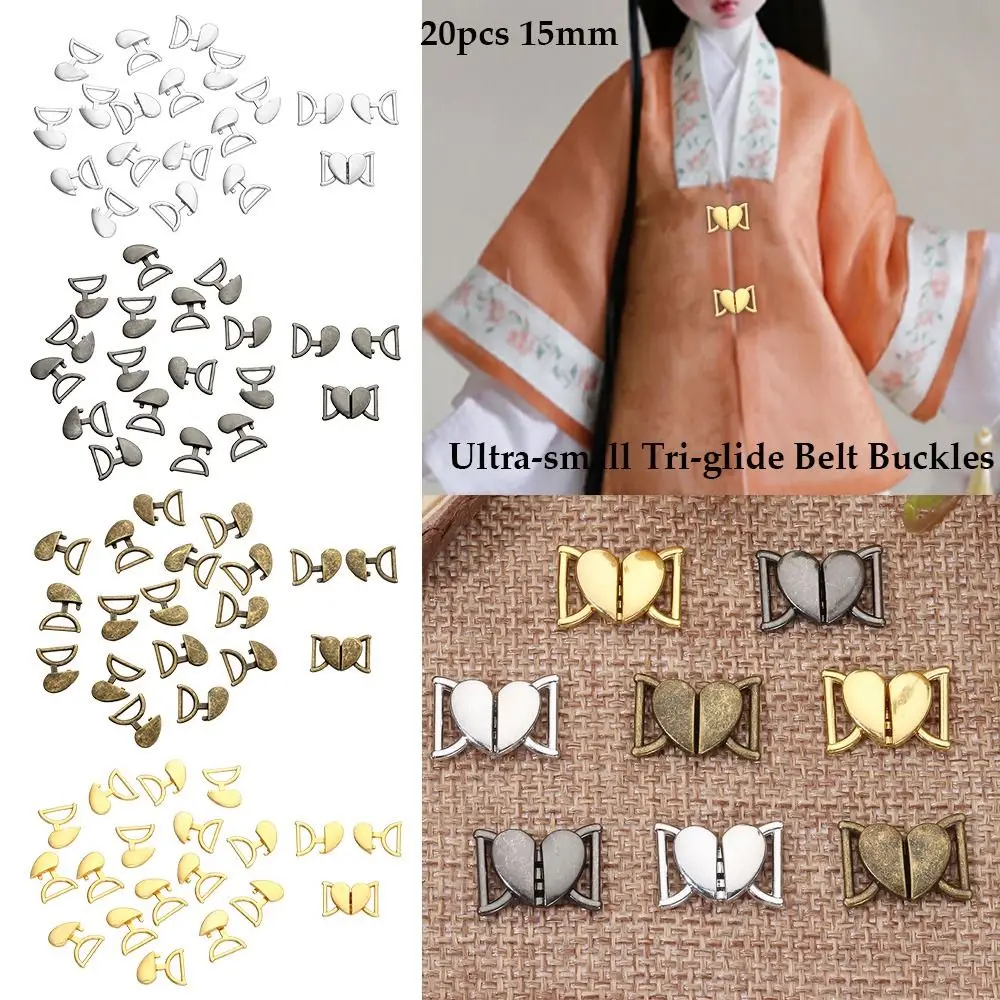 20pcs High Quality 15mm 4 Colors Mini Ultra-small Belt Buttons Diy Dolls Buckles Doll Bags Accessories Tri-glide Buckle
20pcs High Quality 15mm 4 Colors Mini Ultra-small Belt Buttons Diy Dolls Buckles Doll Bags Accessories Tri-glide Buckle