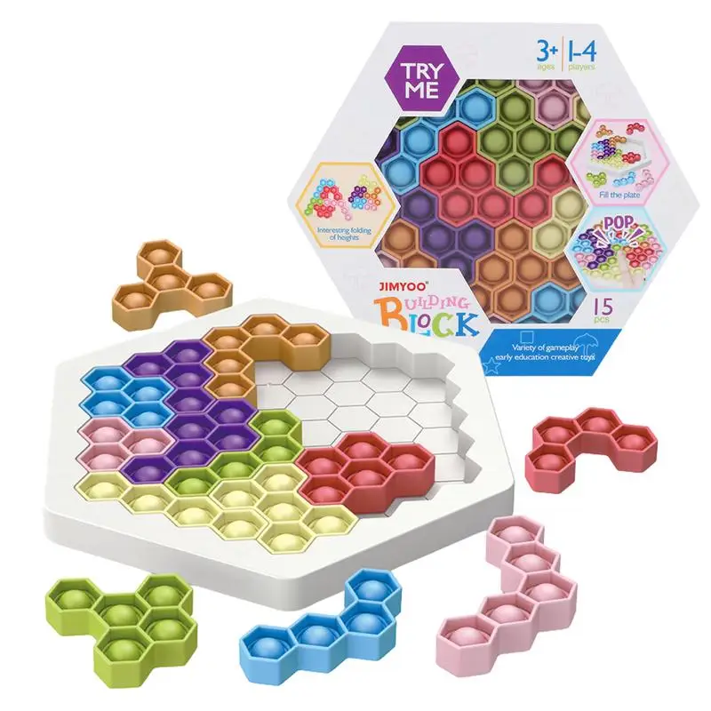 

Игрушка-пазл с пузырьками, разные формы, силиконовые пузырьки, сенсорные строительные блоки, безопасный силиконовый сенсорный пазл, игрушки для детей, игры