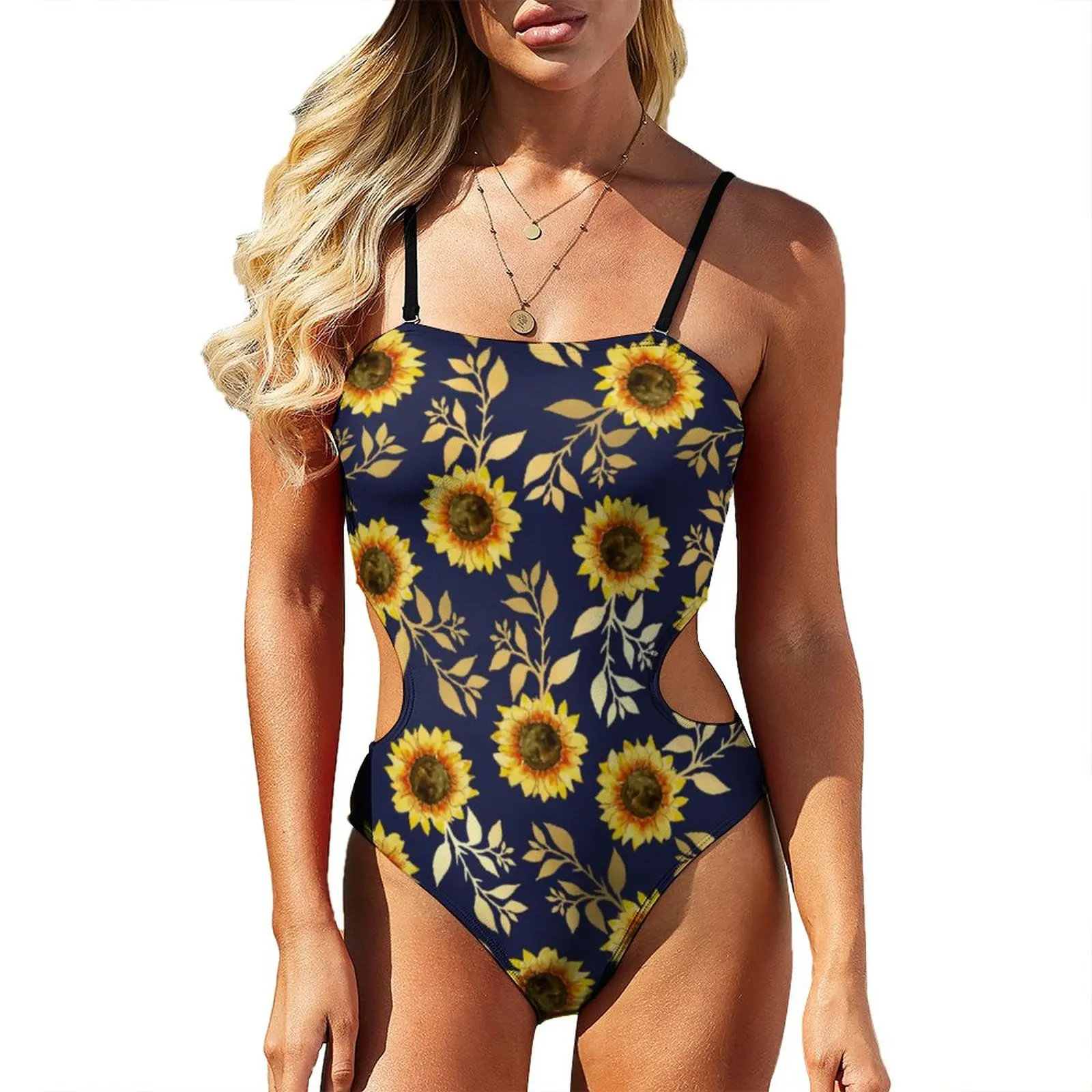 Gold Navy Sunflower Swimsuit Leaves Print Retro Swimwear One Piece Swimsuits Women Push Up Sexy Swim Monokini
Gold Navy Sunflower Swimsuit Leaves Print Retro Swimwear One Piece Swimsuits Women Push Up Sexy Swim Monokini