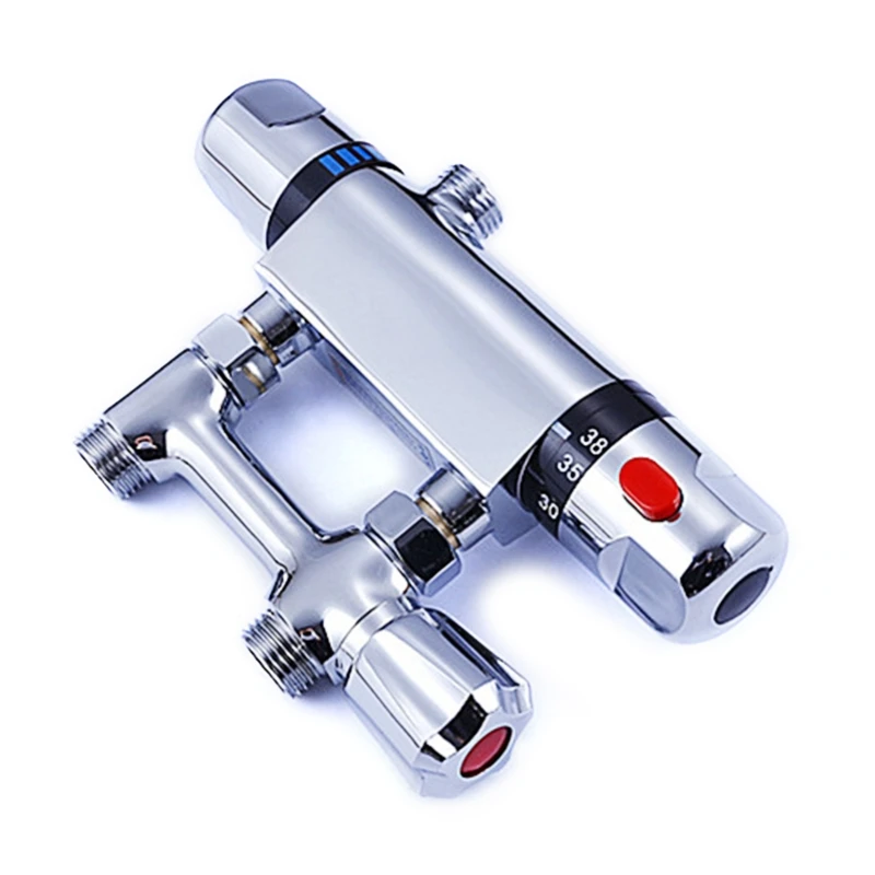 Хромированный Термостатический смеситель для душа с клапаном, безопасный и удобный для купания, для клапана из нержавеющей стали