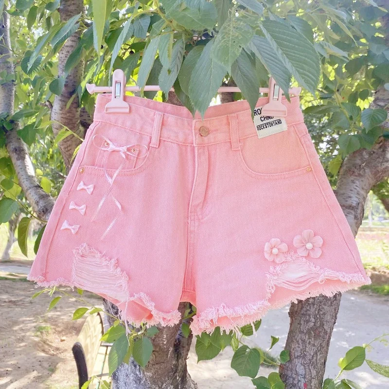 New Sweet Pockets Candy Shorts for Women 2022 High Waist Cute Pink Mini Pants Summer All Match Kawaii Flower Pantalones Mujer 
New Sweet Pockets Candy Shorts for Women 2022 High Waist Cute Pink Mini Pants Summer All Match Kawaii Flower Pantalones Mujer