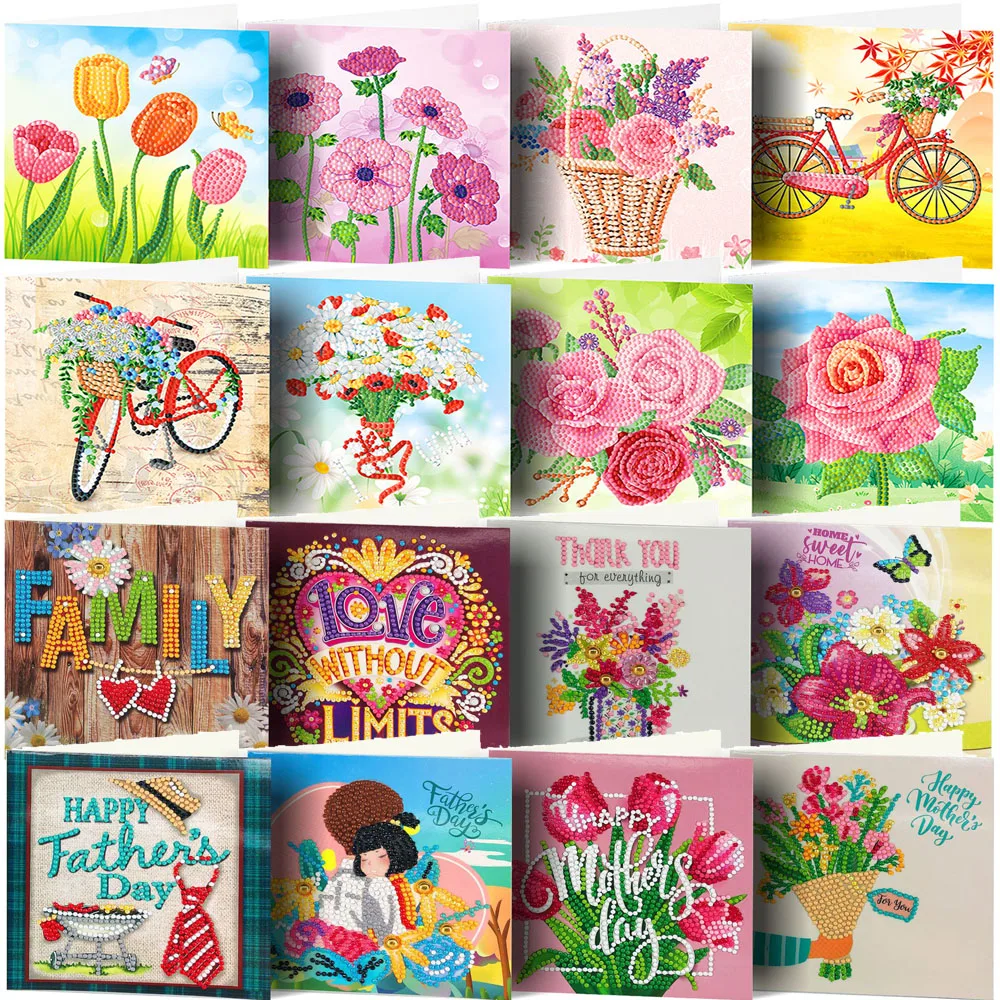 8Pcs Diamond Painting Greeting Cards Cartoon Flower Birthday Postcards 5D DIY Festival Greet Card Gift For Mom And Dad
8Pcs Diamond Painting Greeting Cards Cartoon Flower Birthday Postcards 5D DIY Festival Greet Card Gift For Mom And Dad