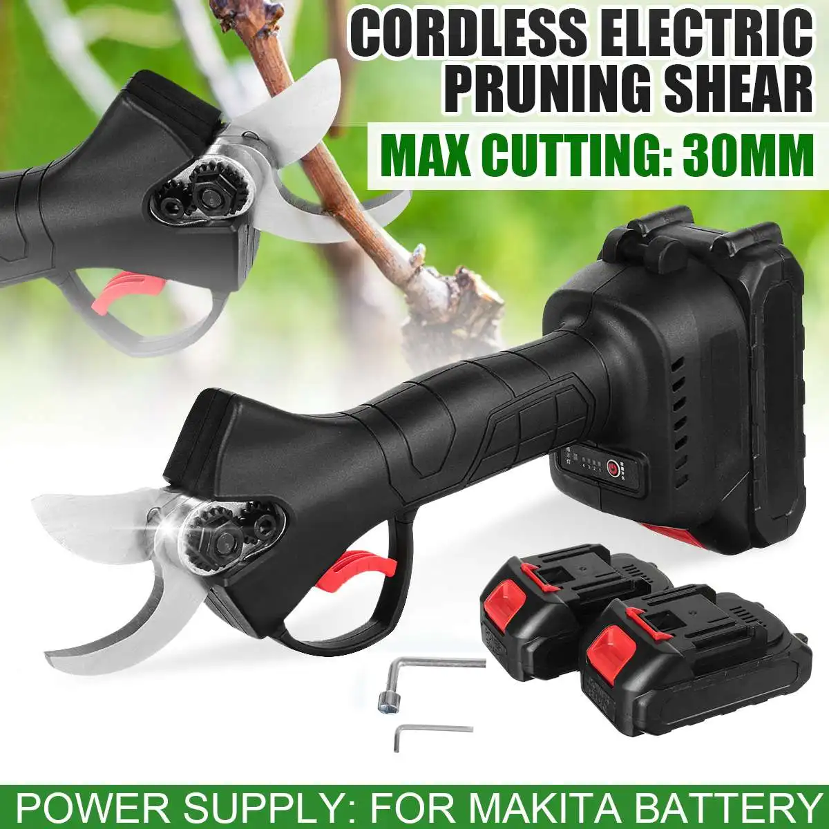 88V 30mm Cordless Pruner Lithium-ion Pruning Shear Efficient Fruit Tree Bonsai Pruning Electric Tree Branches Cutter Landscaping
88V 30mm Cordless Pruner Lithium-ion Pruning Shear Efficient Fruit Tree Bonsai Pruning Electric Tree Branches Cutter Landscaping