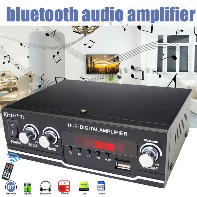 Bluetooth-compatib Power Amplifier Board Receiver Supports FM Radio Stereo Home Car Audio Amp USB U-disK TF Music Control Player
Bluetooth-compatib Power Amplifier Board Receiver Supports FM Radio Stereo Home Car Audio Amp USB U-disK TF Music Control Player