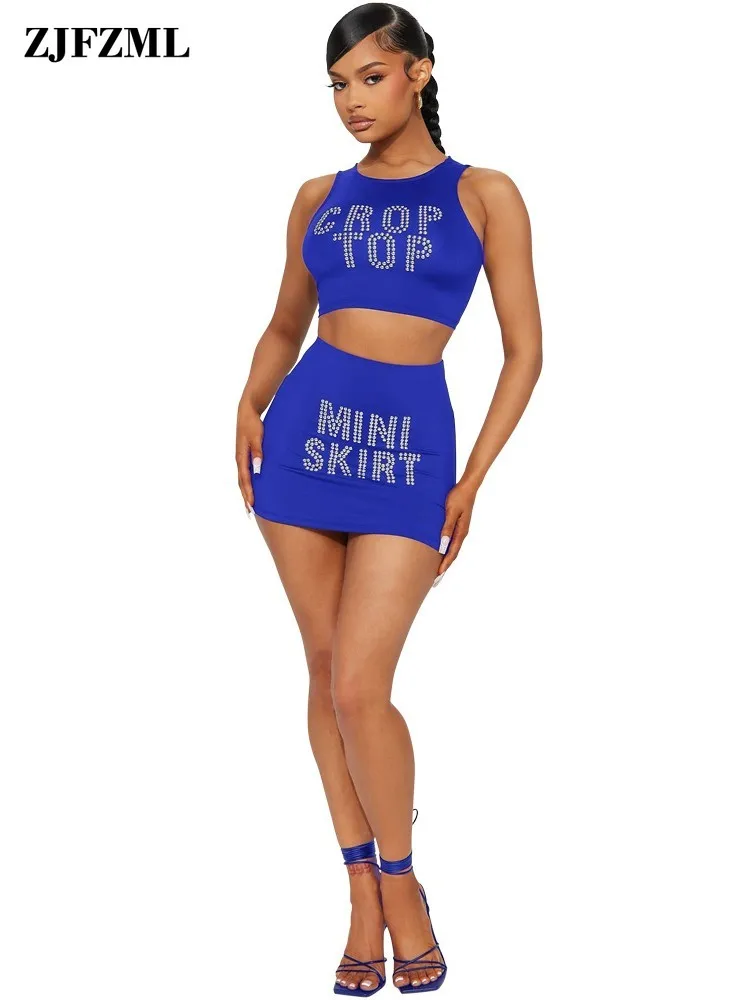 Letter Print Womens Two Piece Skirt Sets Y2k Clothes for Summer Sleeveless Tank Crop Top and Above Knee Length Mini Skirt Outfit
Letter Print Womens Two Piece Skirt Sets Y2k Clothes for Summer Sleeveless Tank Crop Top and Above Knee Length Mini Skirt Outfit
