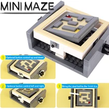 MOC Mini Maze Console Building Blocks Pinball Game Interactive Puzzle Labyrinth Bricks Assemble Educational Toys Kids Gift