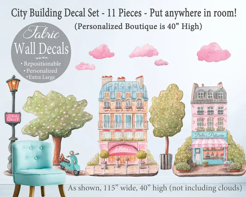 Decals For Girls Room, Kids Nursery Wall Stickers, Pastel House Nursery Wall Art, Peel And Stick, Removable, FABRIC Stickers, Ba
Decals For Girls Room, Kids Nursery Wall Stickers, Pastel House Nursery Wall Art, Peel And Stick, Removable, FABRIC Stickers, Ba
