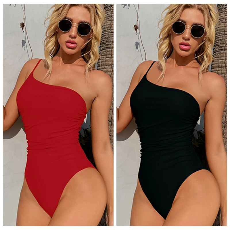 Solid Color One Shoulder One-Piece Swimsuit For Women Solid Sexy Monokini Swimwear 2022 Female Bathing Suits Brazilian Beachwear
Solid Color One Shoulder One-Piece Swimsuit For Women Solid Sexy Monokini Swimwear 2022 Female Bathing Suits Brazilian Beachwear