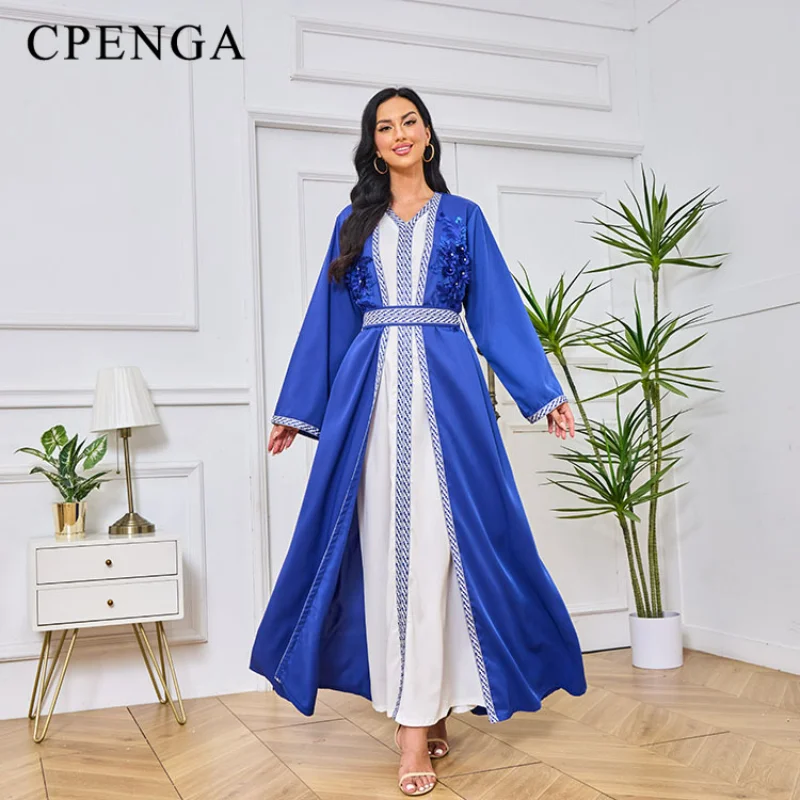 Moroccan Kaftan Turkish Dresses Women Muslim Embroidery Cardigan 2 Piece Set 2023 New Arab Dress Islam Clothing Luxury Jalabiya
Moroccan Kaftan Turkish Dresses Women Muslim Embroidery Cardigan 2 Piece Set 2023 New Arab Dress Islam Clothing Luxury Jalabiya