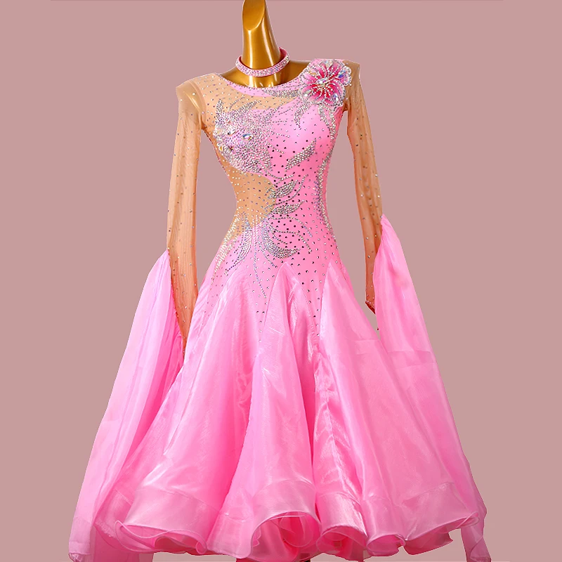 Pink Women Modern Dance Competition Costume New Big Swing Diamond Dress Tango Waltz Ballroom Dancing Performance Stage Wear
Pink Women Modern Dance Competition Costume New Big Swing Diamond Dress Tango Waltz Ballroom Dancing Performance Stage Wear