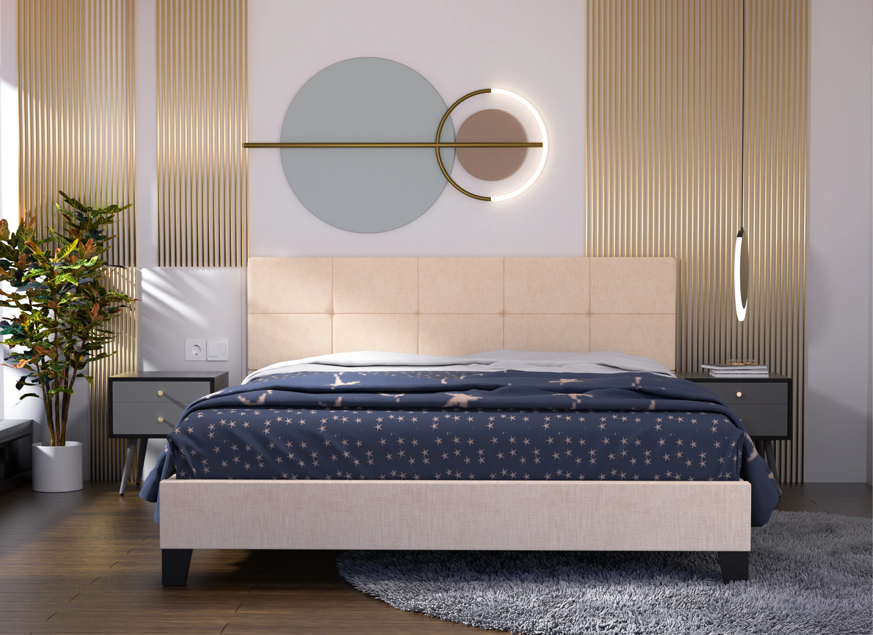 Upholstered Linen Queen Platform Bed - Metal Frame with Tufted Square Stitched Fabric HeadboardBeige / Queen Size
Upholstered Linen Queen Platform Bed - Metal Frame with Tufted Square Stitched Fabric HeadboardBeige / Queen Size