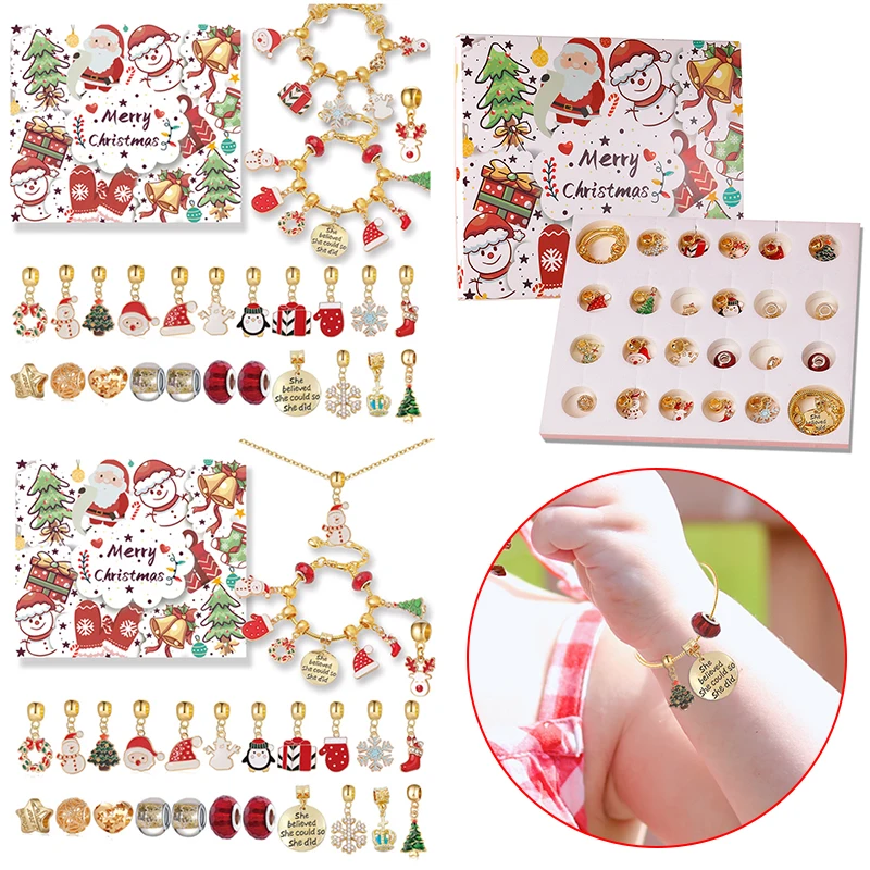 24 Grid Advent Calendar Jewelry Accessories DIY Bracelet Suit Floating Toy Non-Toxic Random Decor for Kids Christmas Party Gifts
24 Grid Advent Calendar Jewelry Accessories DIY Bracelet Suit Floating Toy Non-Toxic Random Decor for Kids Christmas Party Gifts