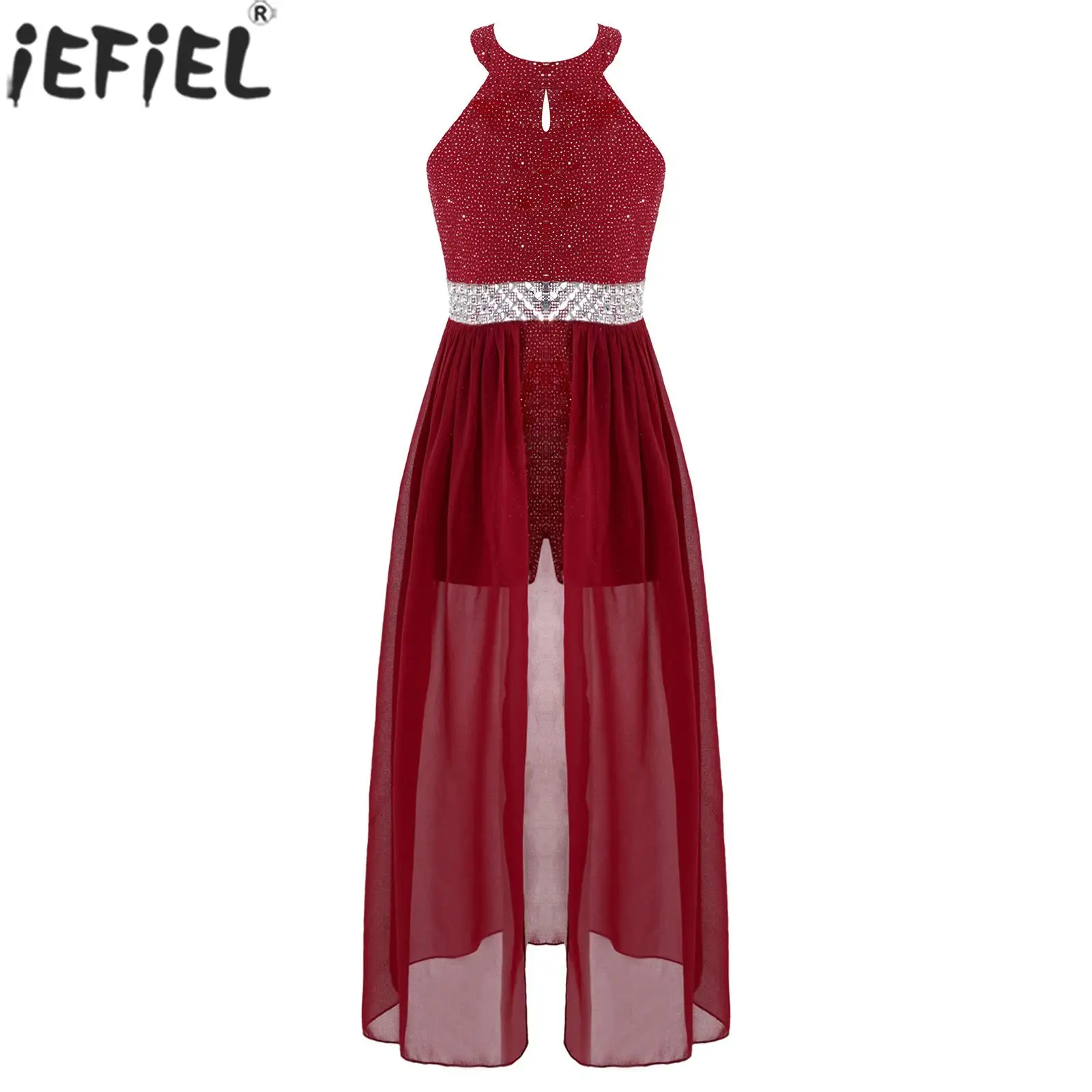 Teens Girls Rhinestone Princess Jumpsuit Dress Chiffon Maxi Party Dress for Wedding Bridesmaid Birthday Prom Dance Performance
Teens Girls Rhinestone Princess Jumpsuit Dress Chiffon Maxi Party Dress for Wedding Bridesmaid Birthday Prom Dance Performance