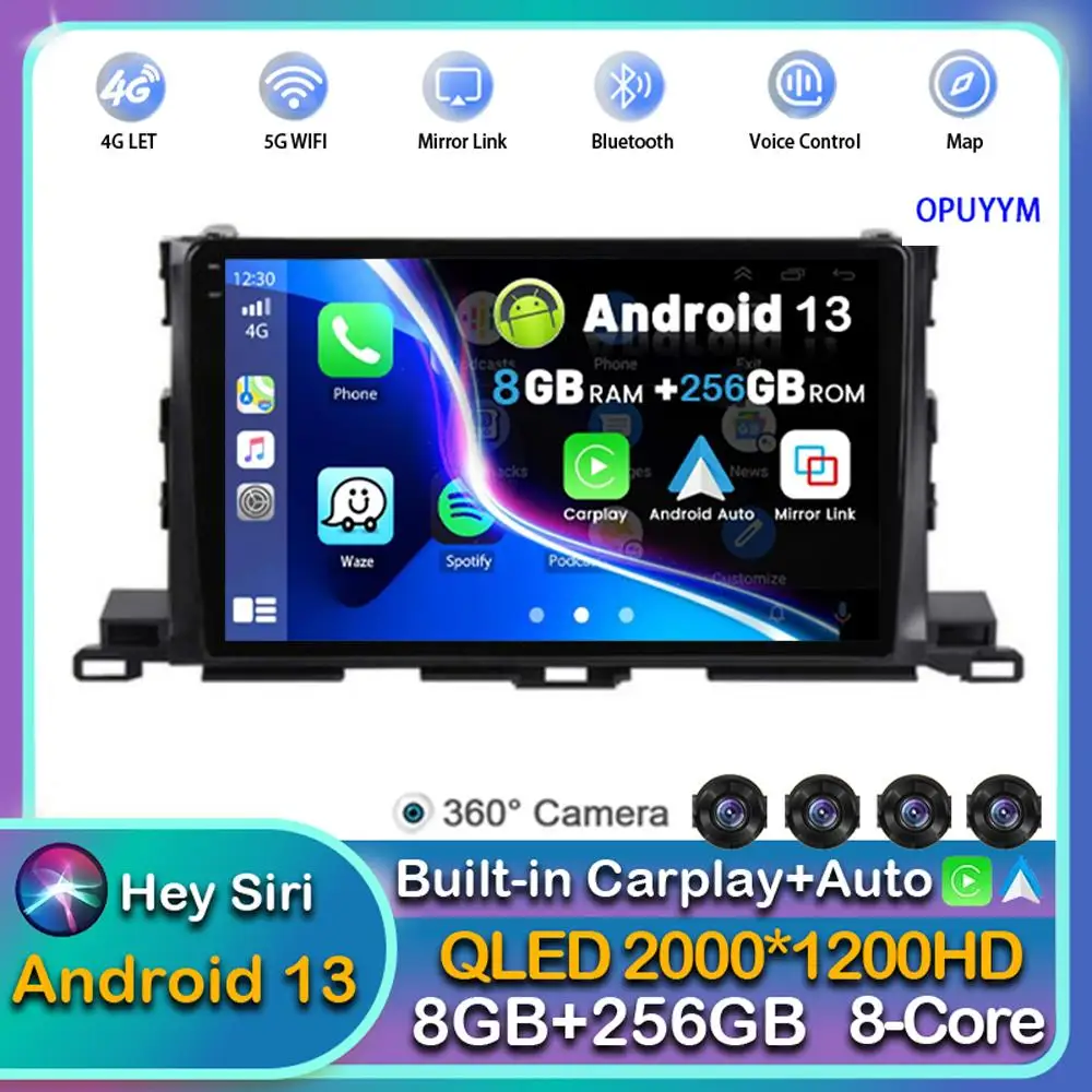 Автомагнитола Carplay на Android 13 для Toyota Highlander Kluger 3 XU50 2013-2019 мультимедийный плеер GPS стерео 2din головное устройство Dsp
Автомагнитола Carplay на Android 13 для Toyota Highlander Kluger 3 XU50 2013-2019 мультимедийный плеер GPS стерео 2din головное устройство Dsp