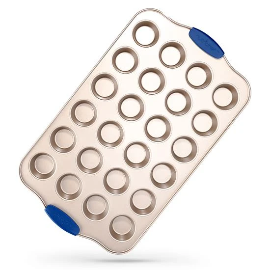 24 Cup Muffin Non Stick Baking Pan, Attractive Gold Carbon Steel Bake Pan with Blue Silicone Handles, Commercial Grade Restauran
24 Cup Muffin Non Stick Baking Pan, Attractive Gold Carbon Steel Bake Pan with Blue Silicone Handles, Commercial Grade Restauran