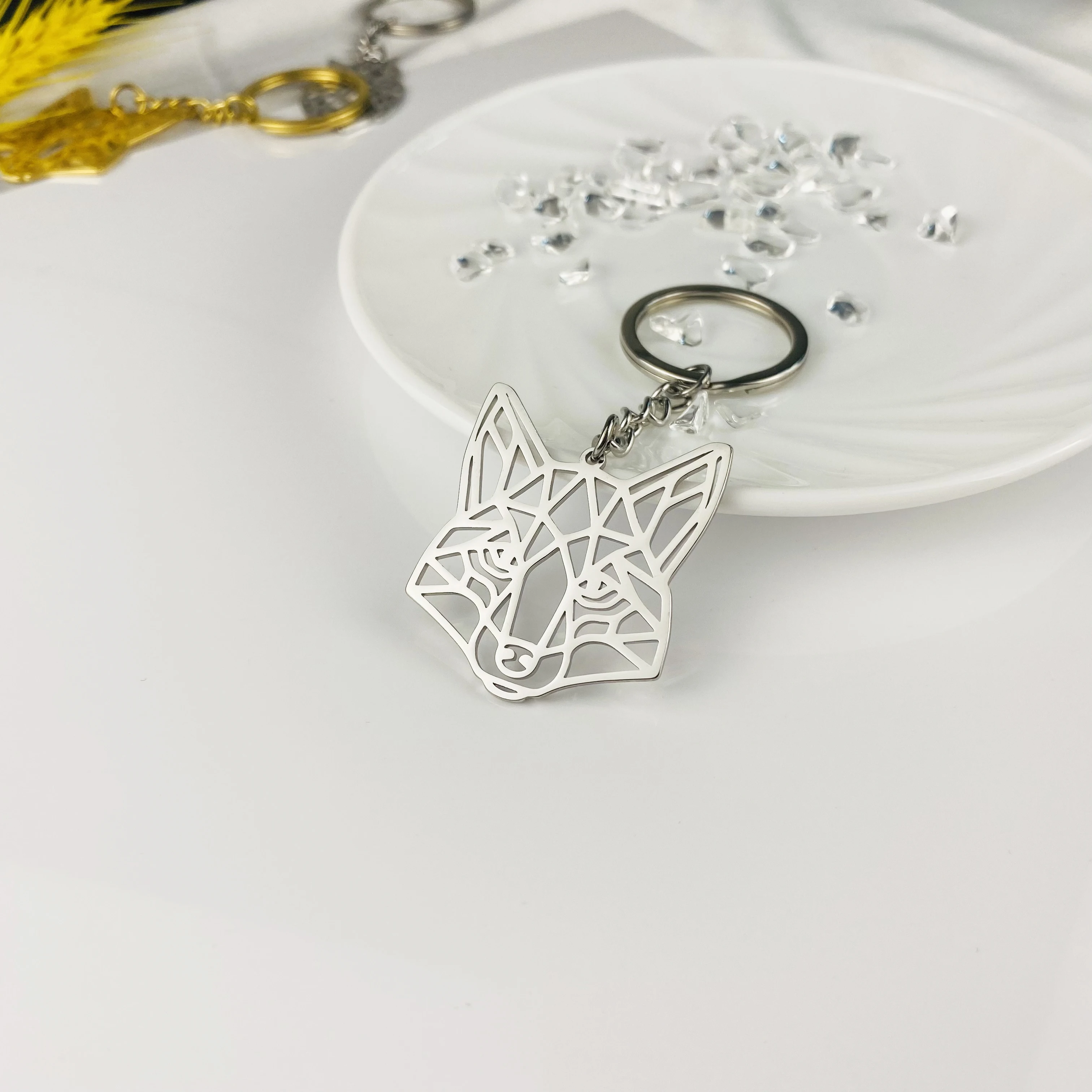 Tagula Stainless Steel Keychain Abstract Geometric Animal Fox Keyring Charm Ornament Accessory Keychain Mother's Day Gift
Tagula Stainless Steel Keychain Abstract Geometric Animal Fox Keyring Charm Ornament Accessory Keychain Mother's Day Gift