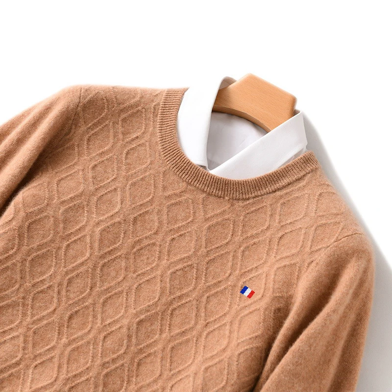Autumn Winter O-Neck Mat Knitted Woolen Sweater Men's Pullover Thickened Loose Relaxed Knitted Bottom Wool Sweater
Autumn Winter O-Neck Mat Knitted Woolen Sweater Men's Pullover Thickened Loose Relaxed Knitted Bottom Wool Sweater