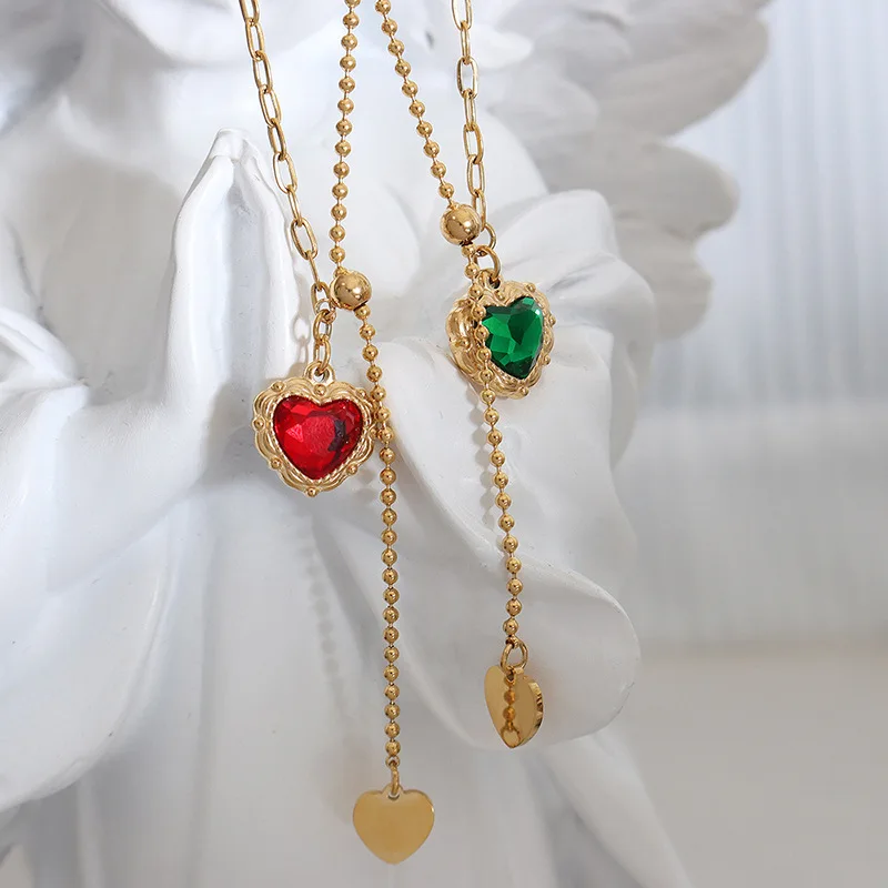 Trendy Stainless Steel Necklace For Women Macrame Heart Inlaid Zircon Pendant Necklaces Femme 2022 Fashion Jewelry Trend Choker
Trendy Stainless Steel Necklace For Women Macrame Heart Inlaid Zircon Pendant Necklaces Femme 2022 Fashion Jewelry Trend Choker