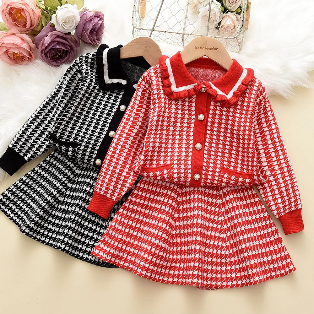 Melario Girls Sets 3-7Year Plaid Cardigan Sweater and Skirt 2 Pcs Fashion Winter Autumn Kids Clothing Girls Knitted Sweater Sets
Melario Girls Sets 3-7Year Plaid Cardigan Sweater and Skirt 2 Pcs Fashion Winter Autumn Kids Clothing Girls Knitted Sweater Sets