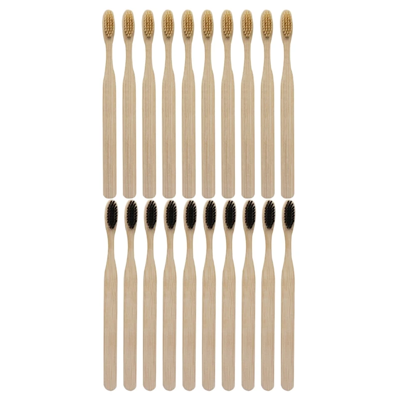 20 Pcs Environmentally Wood Bamboo Toothbrush Bamboo Fibre Wooden Handle Tooth Brush Whitening, 10 Pcs Black & 10 Pcs Yellow
20 Pcs Environmentally Wood Bamboo Toothbrush Bamboo Fibre Wooden Handle Tooth Brush Whitening, 10 Pcs Black & 10 Pcs Yellow