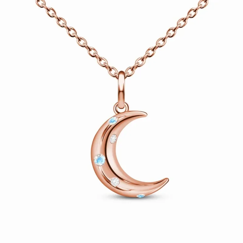 Hot Selling S925 Sterling Silver Moon Moonstone Charm Rose Gold Necklace Small Design Fashion Jewelry
Hot Selling S925 Sterling Silver Moon Moonstone Charm Rose Gold Necklace Small Design Fashion Jewelry