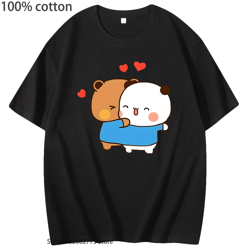 

Смешные футболки Bubu и Dudu, женские футболки с графическим рисунком панды, медведя, Милая футболка для девочек, Мужская одежда, футболки из 100% хлопка