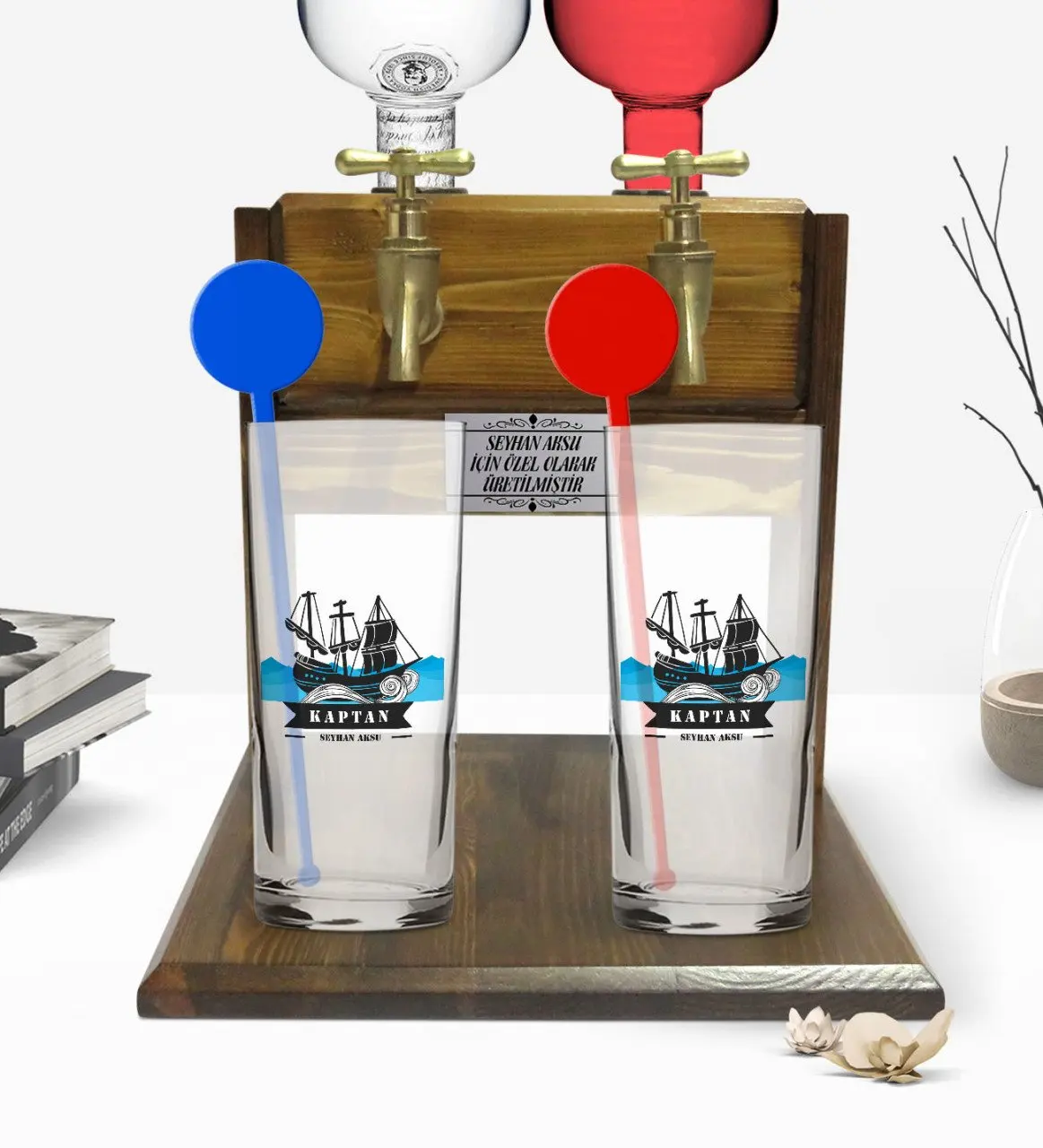 Personalized Colorful Printed Captain Design Dual Vodka Cup and Double Tap Natural Wood Vodka Standı-8
Personalized Colorful Printed Captain Design Dual Vodka Cup and Double Tap Natural Wood Vodka Standı-8