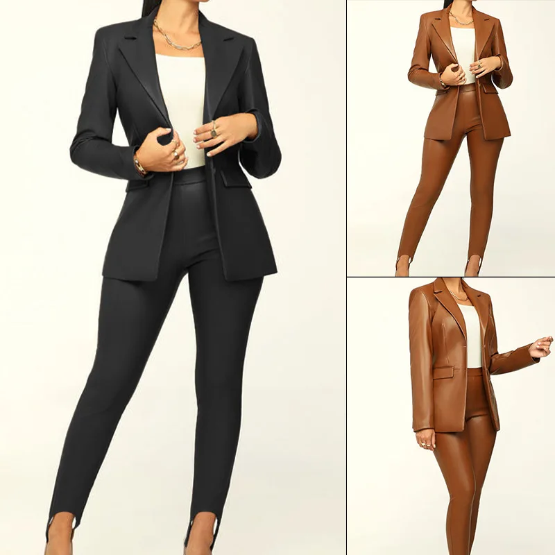 2023 New Women's Dress Solid Color Fashion Temperament Long Sleeve Lapel Wide Leg Pants Two Piece Set
2023 New Women's Dress Solid Color Fashion Temperament Long Sleeve Lapel Wide Leg Pants Two Piece Set