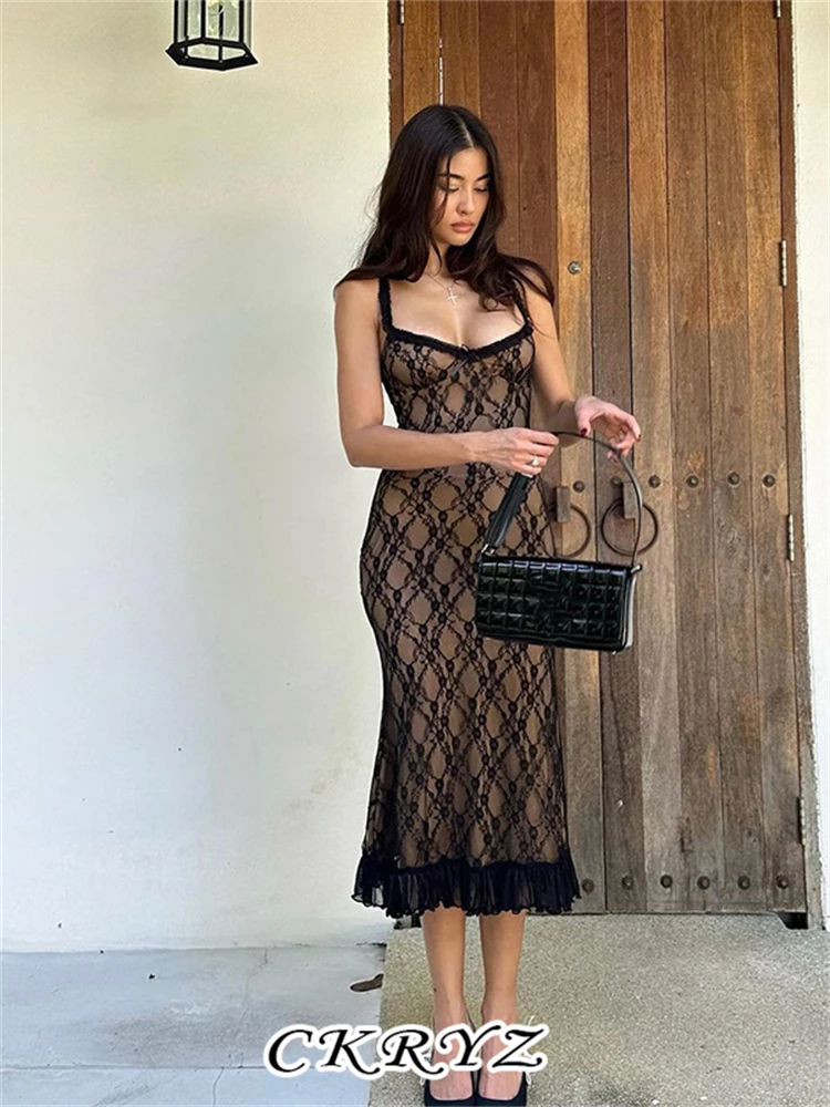 Ckryz-Women Autumn Sleeveless Backless Patchwork Bodycon Elegant Midi Dresses For Women New Fashion Evening Party Y2K Club Wear
Ckryz-Women Autumn Sleeveless Backless Patchwork Bodycon Elegant Midi Dresses For Women New Fashion Evening Party Y2K Club Wear