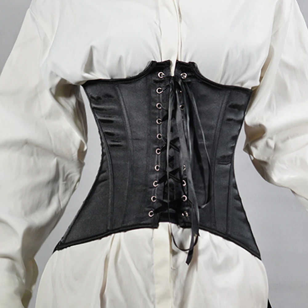 Sexy Satin Corselet Slimming Waist Cincher Women Underbust Lace Zipper up Corset Bustier Gothic Waist Trainer Body Shaper Girdle
Sexy Satin Corselet Slimming Waist Cincher Women Underbust Lace Zipper up Corset Bustier Gothic Waist Trainer Body Shaper Girdle