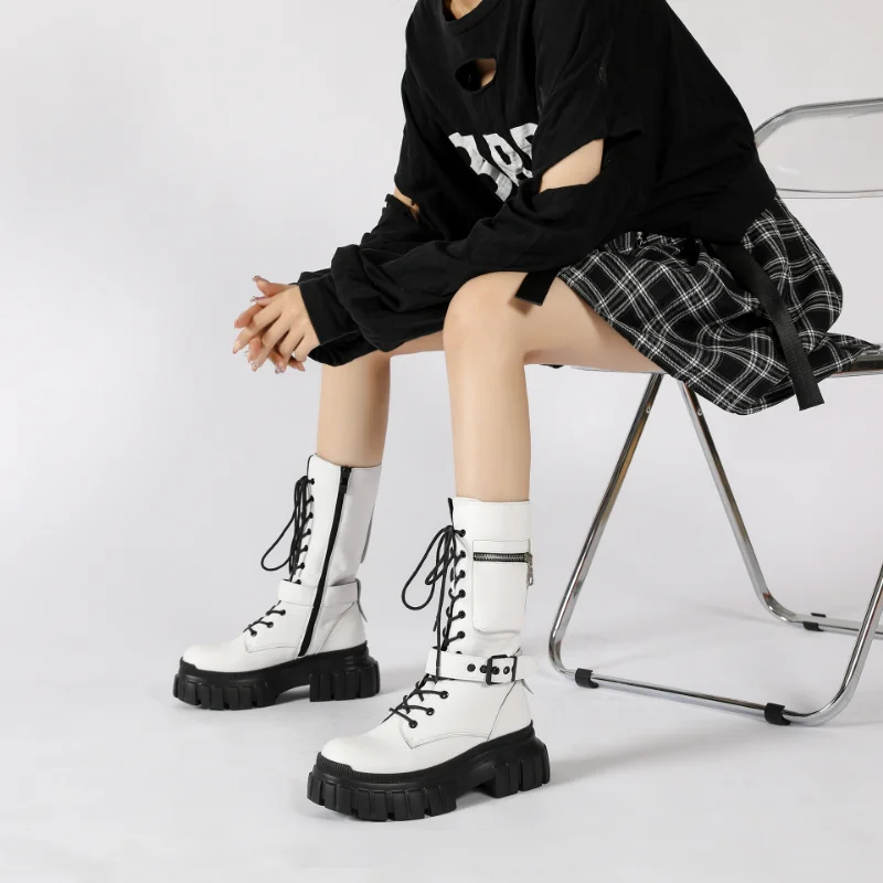 Luxury Brand Design Women Plataform Boot Punk Style Mid-calf Motorcycle Boots Women Shoes Fashion Pocket Soft Leather Knigh Boot
Luxury Brand Design Women Plataform Boot Punk Style Mid-calf Motorcycle Boots Women Shoes Fashion Pocket Soft Leather Knigh Boot