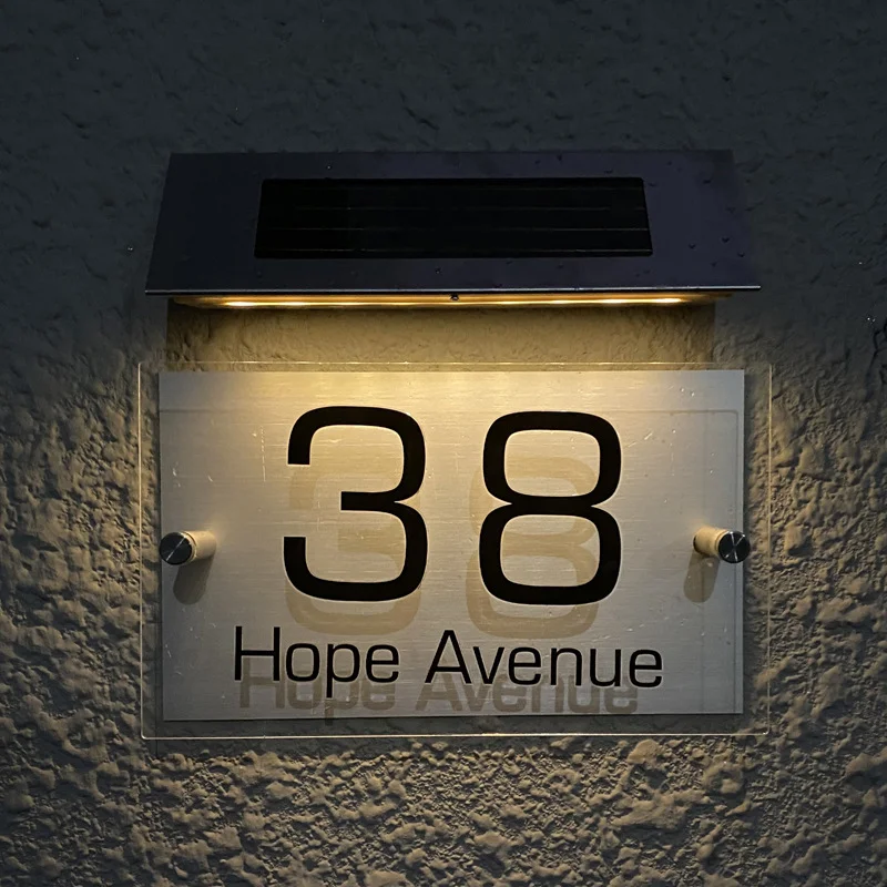 LED Solar Light Control DIY Customized Modern House Address Sign Custom Plaque Door Number Signs Name Plates Acrylic
LED Solar Light Control DIY Customized Modern House Address Sign Custom Plaque Door Number Signs Name Plates Acrylic