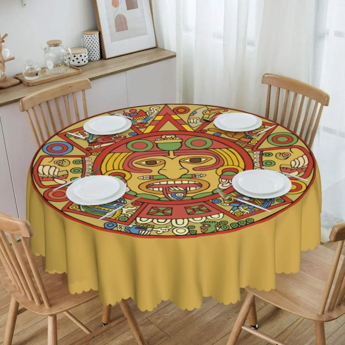 Round Mexico Aztec Calendar Tablecloth Waterproof Oil-Proof Table Covers 60 inch Table Cloth
Round Mexico Aztec Calendar Tablecloth Waterproof Oil-Proof Table Covers 60 inch Table Cloth