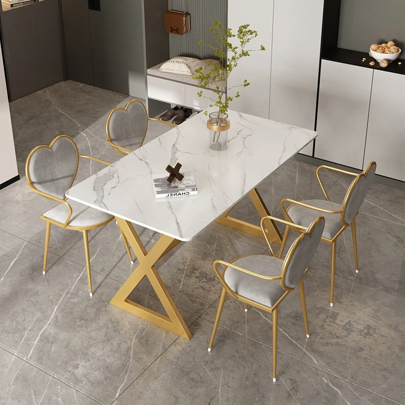 Metal Nordic Dinning Table Square Designer Chairs Set Luxury Dinning Table Gold Waterproof Mesas De Comedor Home Decoration
Metal Nordic Dinning Table Square Designer Chairs Set Luxury Dinning Table Gold Waterproof Mesas De Comedor Home Decoration