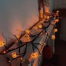 Halloween Pumpkin Lights Bat Led String Light Willow Vine Light Bendable Tree Lamp Garland Halloween Party Home Hanging Decor
Halloween Pumpkin Lights Bat Led String Light Willow Vine Light Bendable Tree Lamp Garland Halloween Party Home Hanging Decor