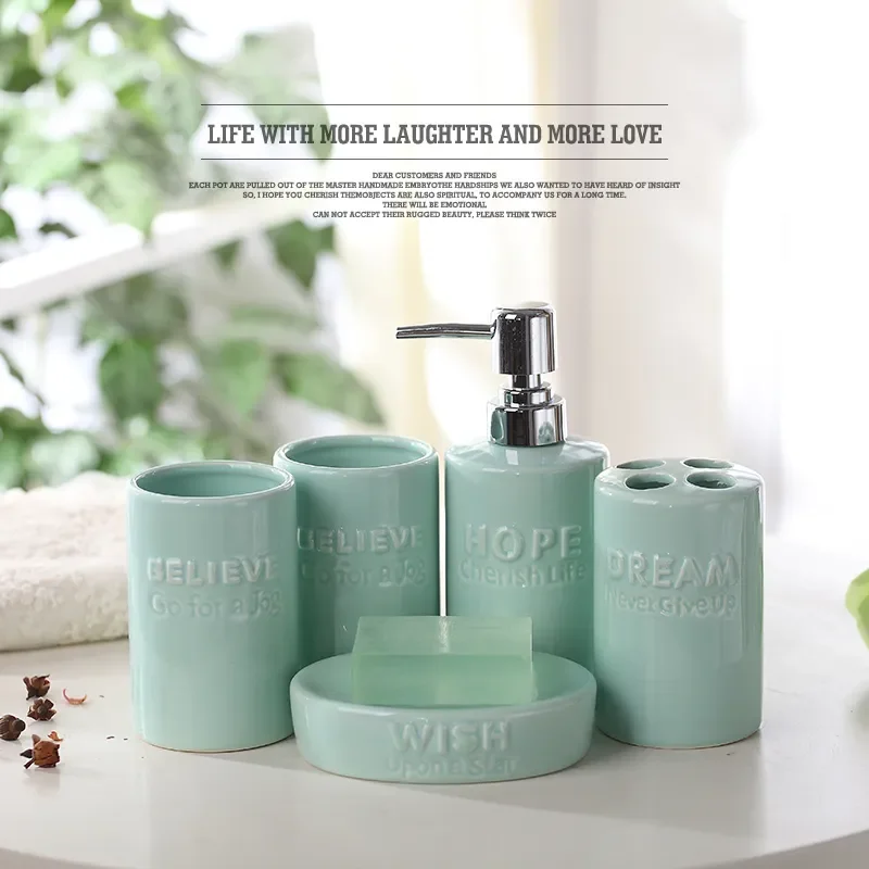 WHYOU 5Piece Ceramic Bathroom Accessories Storage Set Fashion Home Decoration Wedding Love Valentine Gift
WHYOU 5Piece Ceramic Bathroom Accessories Storage Set Fashion Home Decoration Wedding Love Valentine Gift