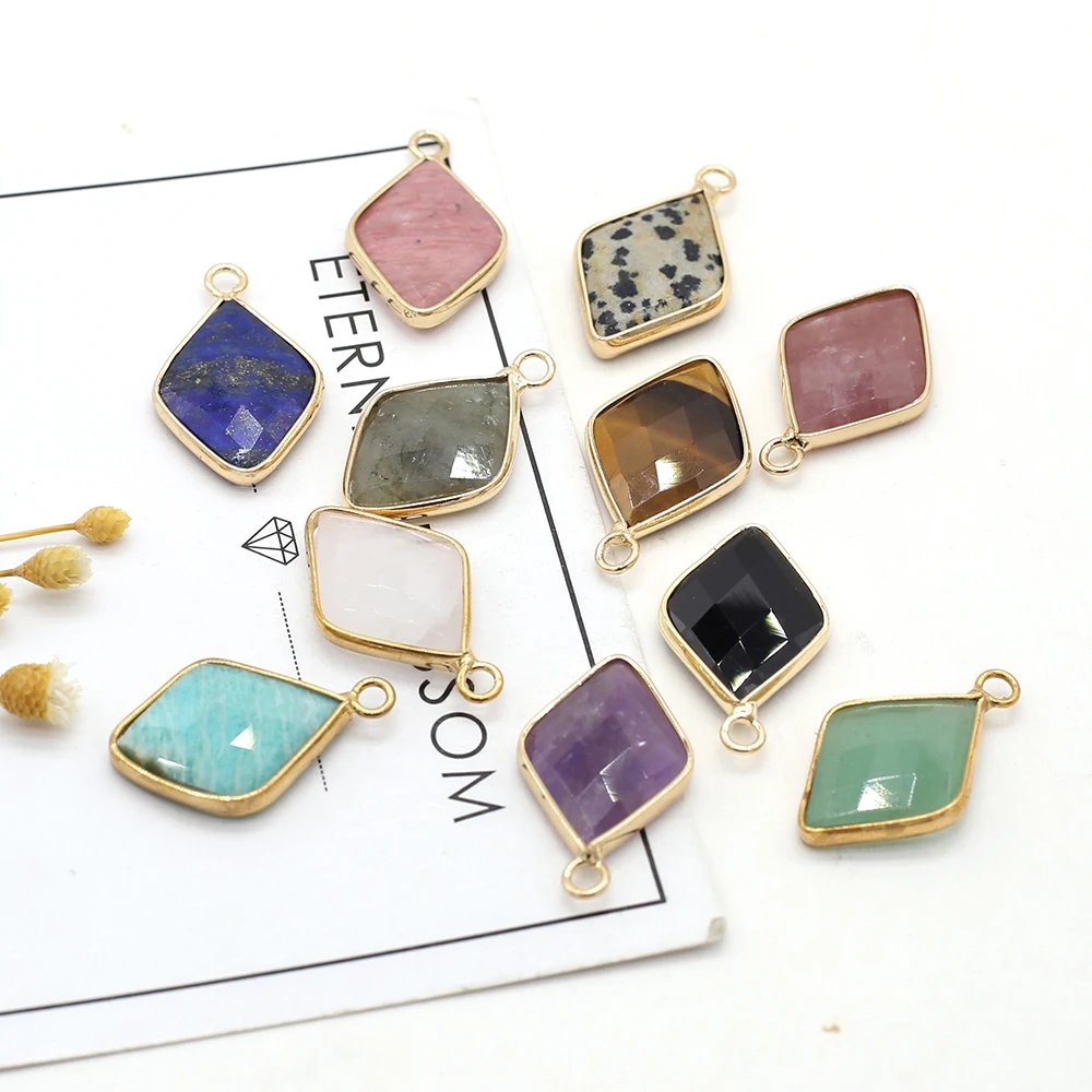 2 Pcs Natural Stone Pendants Rhombic Shape Healing Crystal Stone Agate Charms for Jewelry Making Women Gift Accessories
2 Pcs Natural Stone Pendants Rhombic Shape Healing Crystal Stone Agate Charms for Jewelry Making Women Gift Accessories