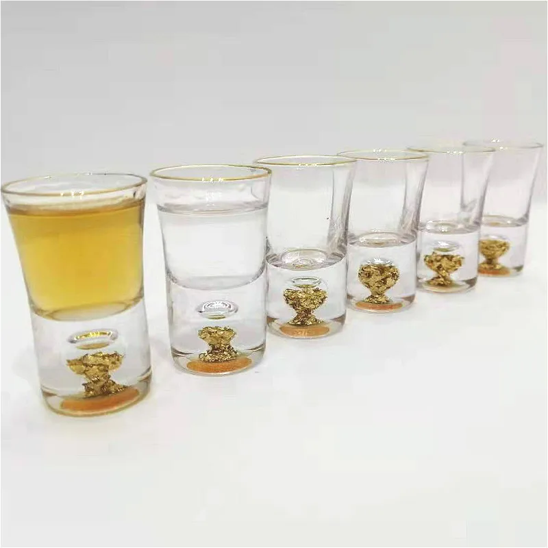 High Quality 10ml Vodka Wine Glass Shot Glass Gold Spirits Cup Built-in Gold Foil Sake Glass Crystal Liquor Glass Wine Set
High Quality 10ml Vodka Wine Glass Shot Glass Gold Spirits Cup Built-in Gold Foil Sake Glass Crystal Liquor Glass Wine Set
