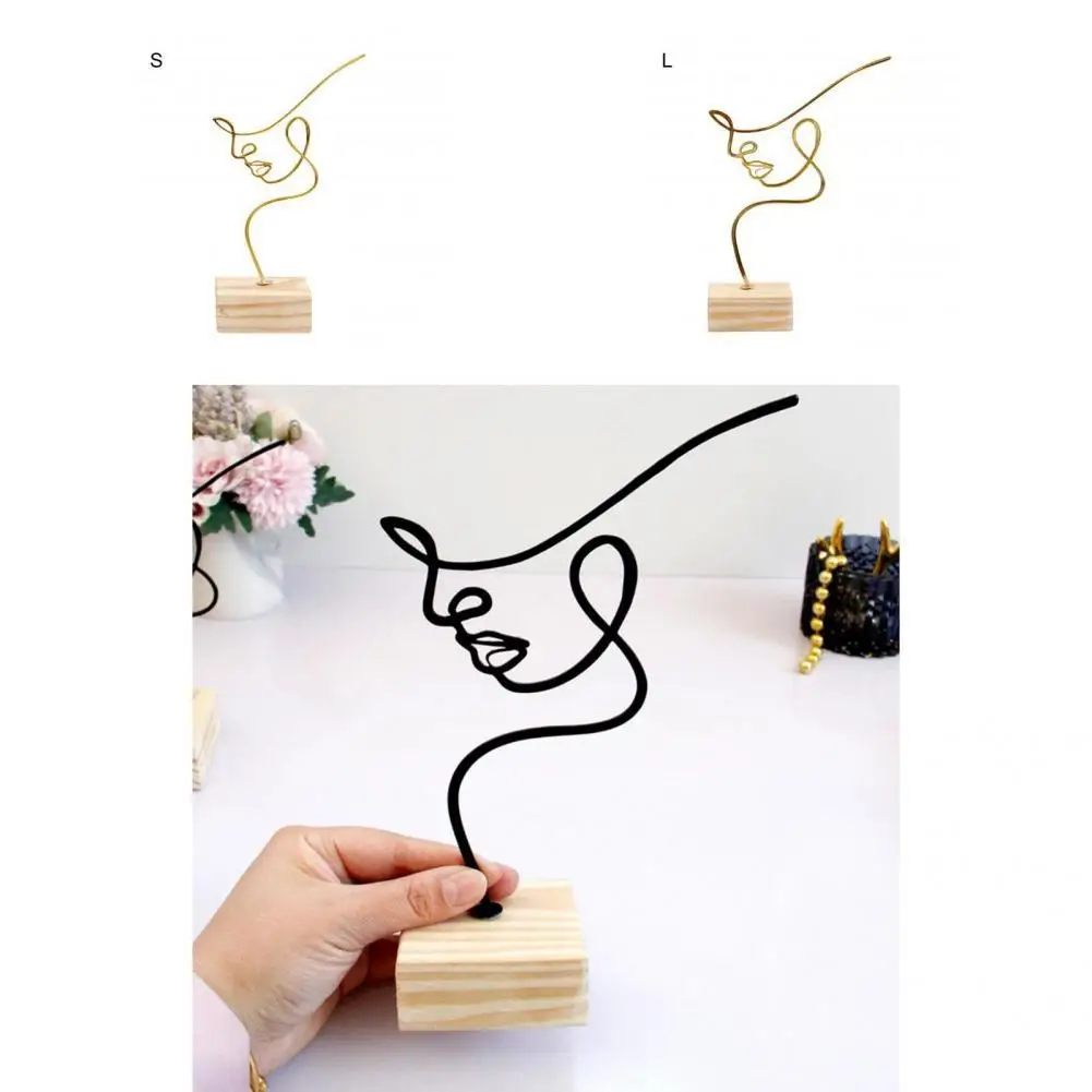 Portable Attractive Stable Wooden Base Nordic Abstract Sculpture Lightweight Metal Desk Decoration Eye-catching for Hotel
Portable Attractive Stable Wooden Base Nordic Abstract Sculpture Lightweight Metal Desk Decoration Eye-catching for Hotel