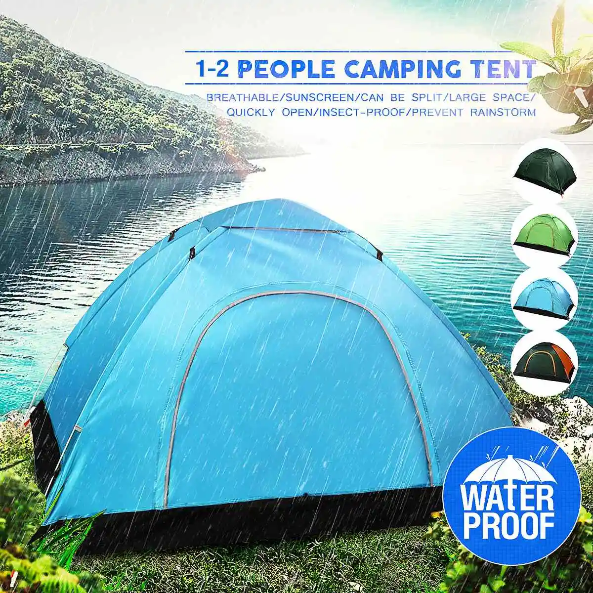 

2-3 People Ultralight Camping Tent Quick Automatic Opening Tent Waterproof Outdoor Hiking fishing Family Travel Backpacking Tent