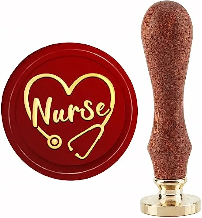 1PC Nurse Wax Seal Stamp Stethoscope Sealing Wax Stamps 30mm Retro Vintage Removable Brass Stamp Head with Wood Handle
1PC Nurse Wax Seal Stamp Stethoscope Sealing Wax Stamps 30mm Retro Vintage Removable Brass Stamp Head with Wood Handle