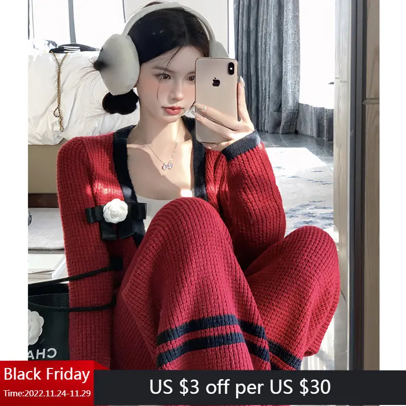 Женский трикотажный комплект из 2 предметов, кардиган в полоску с длинным рукавом и трикотажная юбка, теплый комплект из 2 предметов для зимы
Женский трикотажный комплект из 2 предметов, кардиган в полоску с длинным рукавом и трикотажная юбка, теплый комплект из 2 предметов для зимы