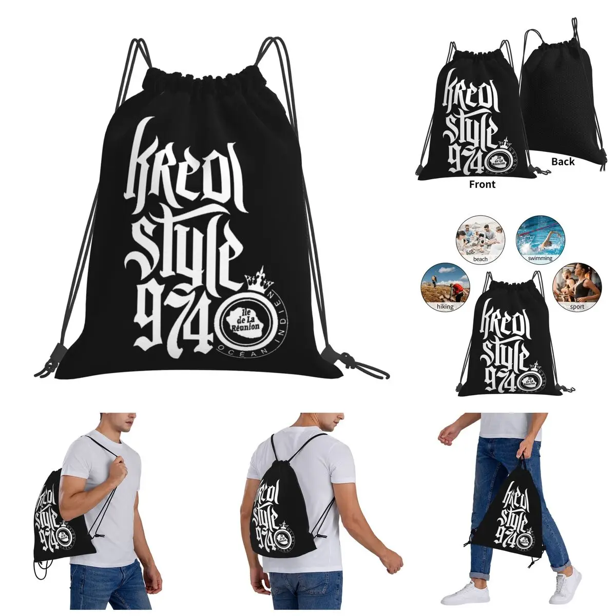 Drawstring Bags Gym Bag Kreol Style 974 White Backpack Humor Graphic Creative Outdoor Portable Backpack
Drawstring Bags Gym Bag Kreol Style 974 White Backpack Humor Graphic Creative Outdoor Portable Backpack
