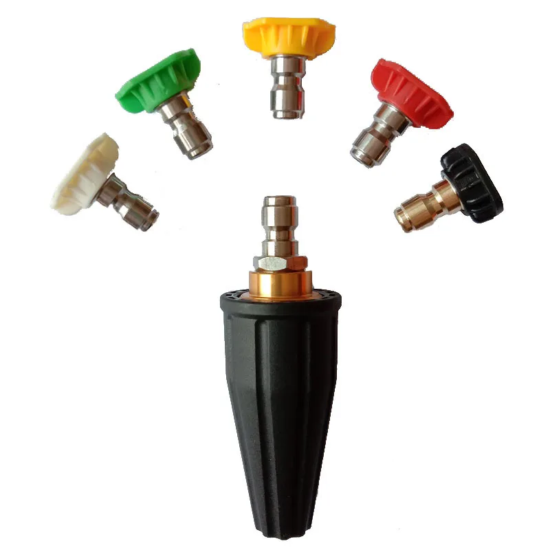 Turbo Rotary Nozzle 360° Rotary Turbo 3600 PSI For Pressure Washers With 1/4" Quick Coupling Solid Brass + ABS With 5 Nozzles
Turbo Rotary Nozzle 360° Rotary Turbo 3600 PSI For Pressure Washers With 1/4" Quick Coupling Solid Brass + ABS With 5 Nozzles