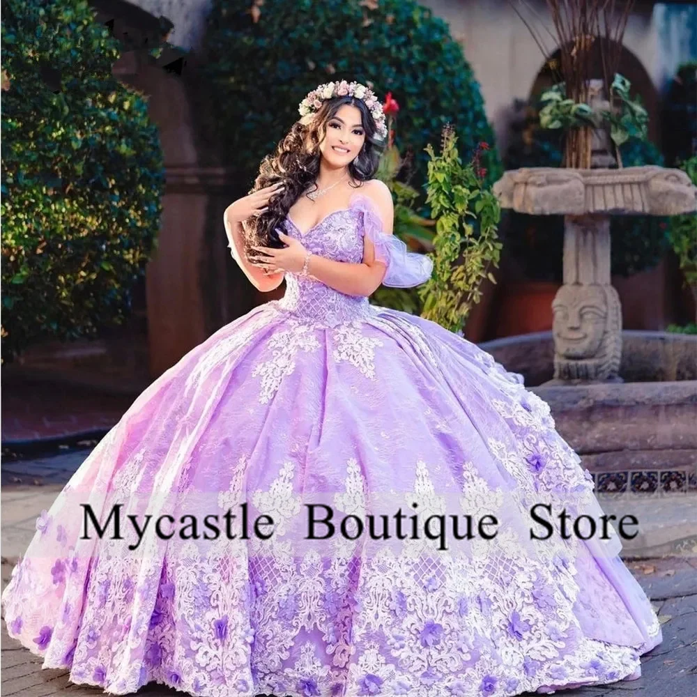 Purple Lace Appliques Quinceanera Dresses Ball Gown With Off Shoulder Beaded Ruffles Sweet 16 Dress Vestido Mexicano
Purple Lace Appliques Quinceanera Dresses Ball Gown With Off Shoulder Beaded Ruffles Sweet 16 Dress Vestido Mexicano