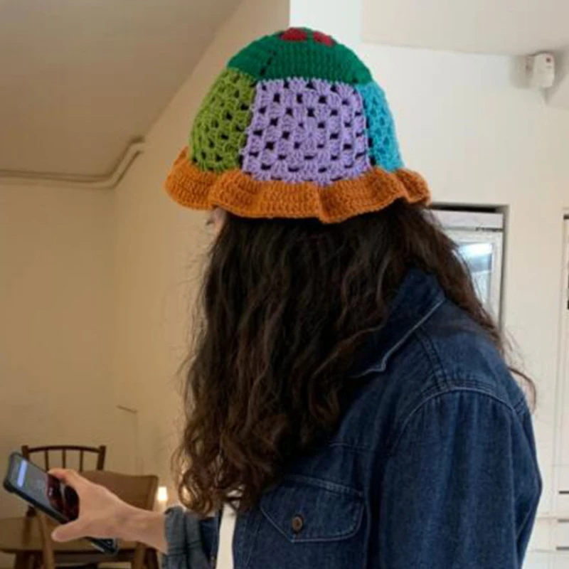 2022 New Spring Autumn Korean Version Color-blocking Knitted Fisherman Hat Ins Handmade Crochet Hollow Outdoor Dome Bucket Cap
2022 New Spring Autumn Korean Version Color-blocking Knitted Fisherman Hat Ins Handmade Crochet Hollow Outdoor Dome Bucket Cap