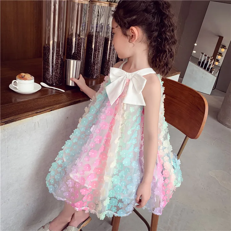 New Style Dress for Girls Baby Casual Dresses Pleated Vestidos Rainbow Color Floral Party Dresses Summer Children Clothes Girls
New Style Dress for Girls Baby Casual Dresses Pleated Vestidos Rainbow Color Floral Party Dresses Summer Children Clothes Girls