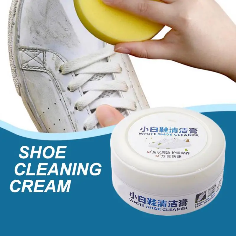 

120g White Shoes Cleaning Cream Stains Remover Shoes Whitening All-Purpose Cleansing Cream With Wipe Sponge For Shoes Sneakers