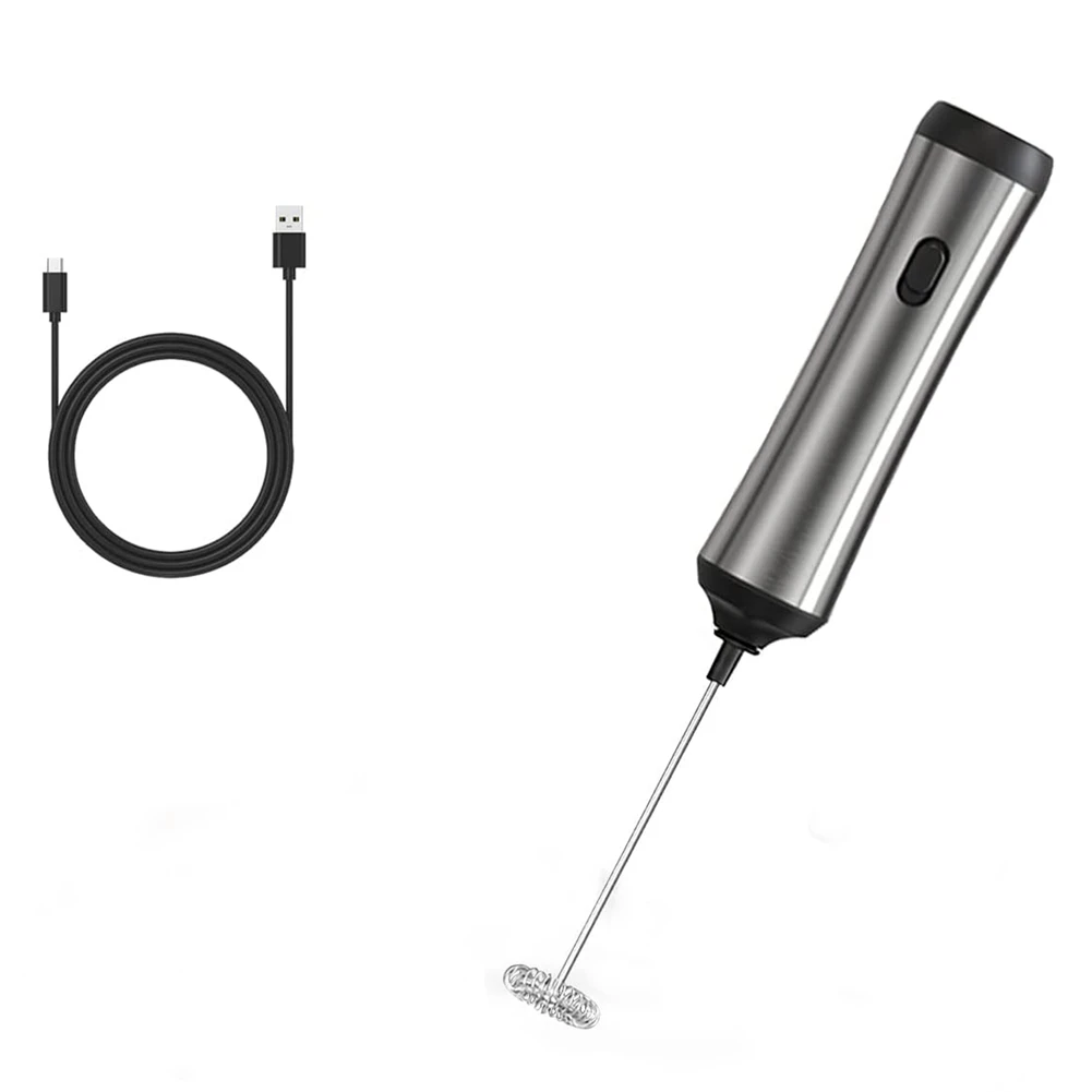 

Electric Milk Frother, Electric Milk Frother Wand USB Rechargeable Handy Hand Frother Whisk for Coffee, Latte