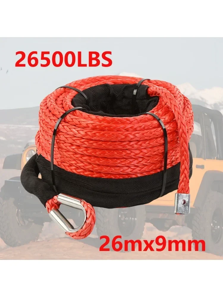 Синтетический трос лебедки 26 x 9 мм с защитным рукавом и наперстком, трос лебедки 26500 фунтов для прицепа для лодок, джипа, троса лебедки
Синтетический трос лебедки 26 x 9 мм с защитным рукавом и наперстком, трос лебедки 26500 фунтов для прицепа для лодок, джипа, троса лебедки